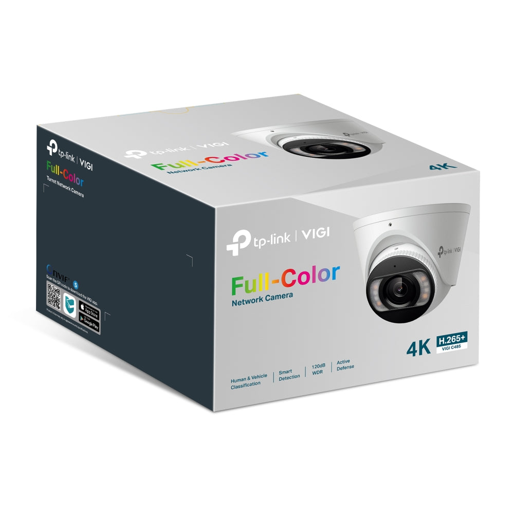 TP-Link VIGI C485 8MP 4K Ultra HD Full-Color Turret Network CCTV Camera | Smart Detection | IP67 Waterproof | Two-Way Audio TP-Link VIGI C485 8MP 4K Ultra HD Full-Color Turret Network CCTV Camera | Smart Detection | IP67 Waterproof | Two-Way Audio